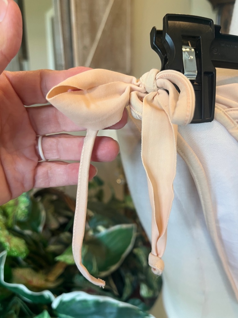 Beige Neutral Apricot Ruffled String Bikini - Picture 5 of 8